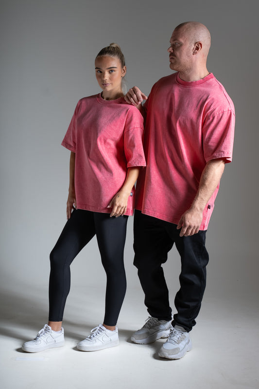 Washed t-paita fuksia