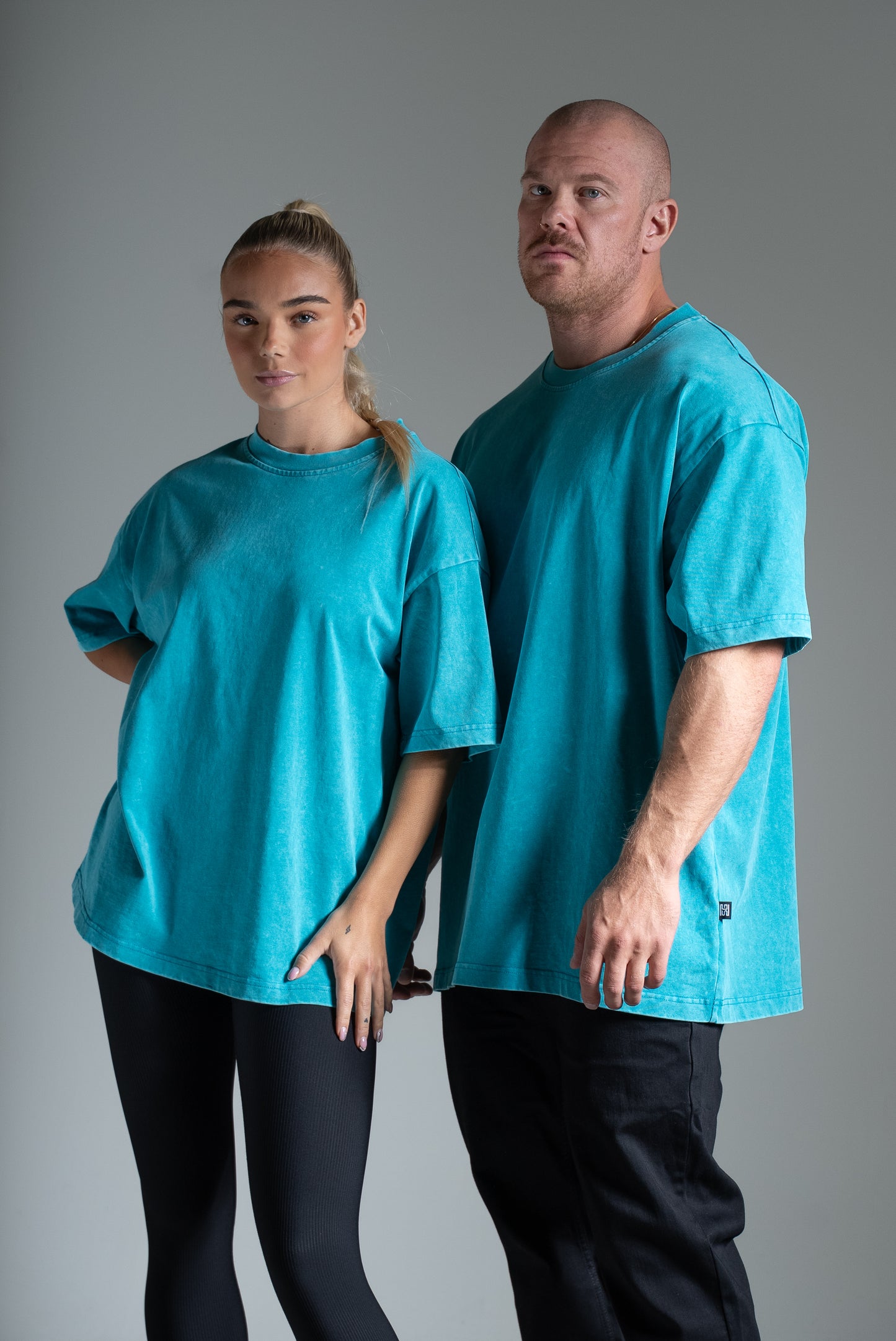 Washed t-paita turkoosi
