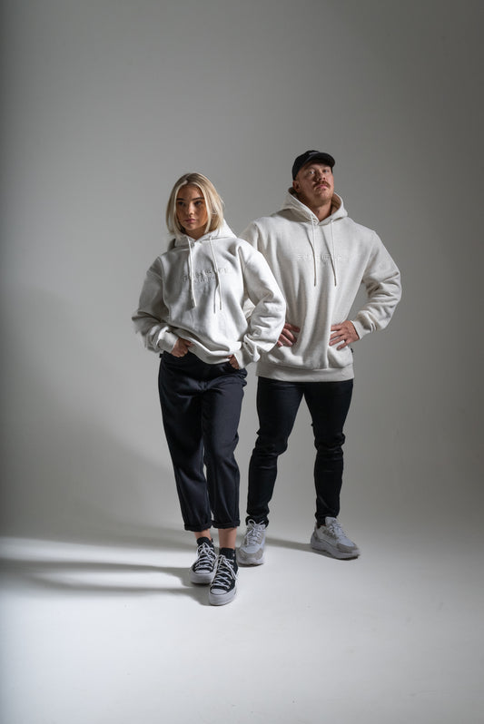 Heavy oversize huppari vaaleanharmaa