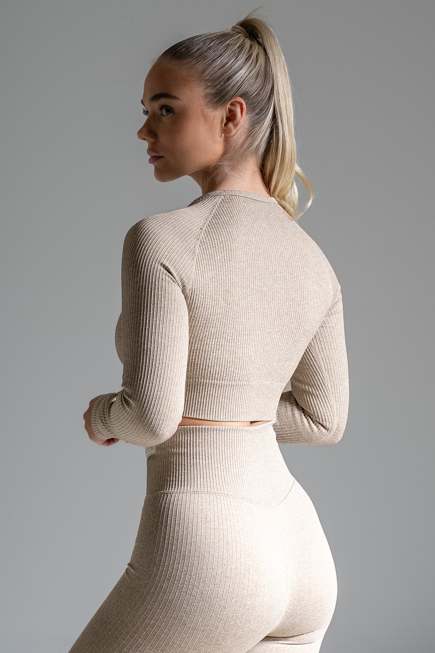 Wave seamless pitkähihainen vaaleanbeige