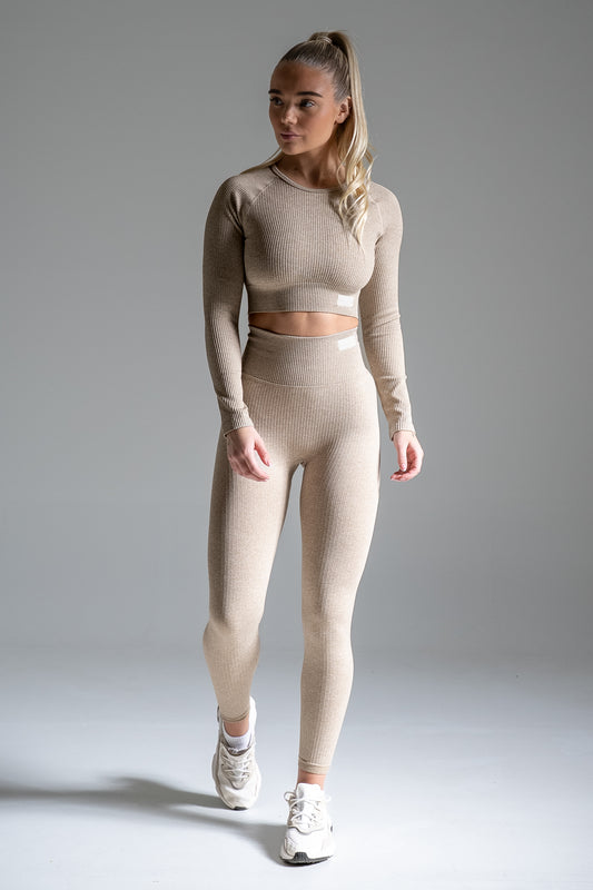 Wave seamless pitkähihainen vaaleanbeige