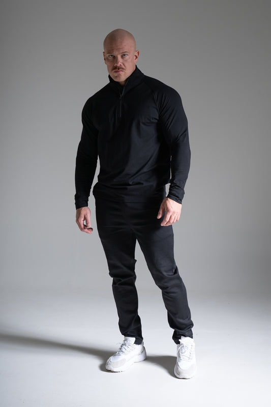 Miesten Basic highneck pitkähihainen musta