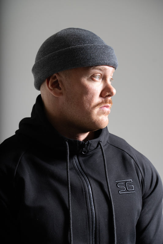 Pipo meleerattu tummanharmaa