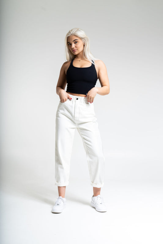 Baggy farkut valkoinen