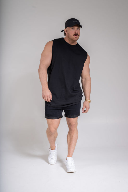 Fellow farkkushortsit täysmusta