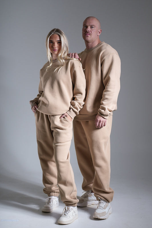 Heavy oversize college beige