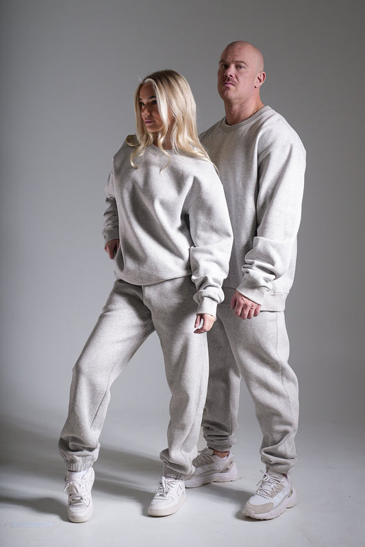 Heavy oversize college harmaa