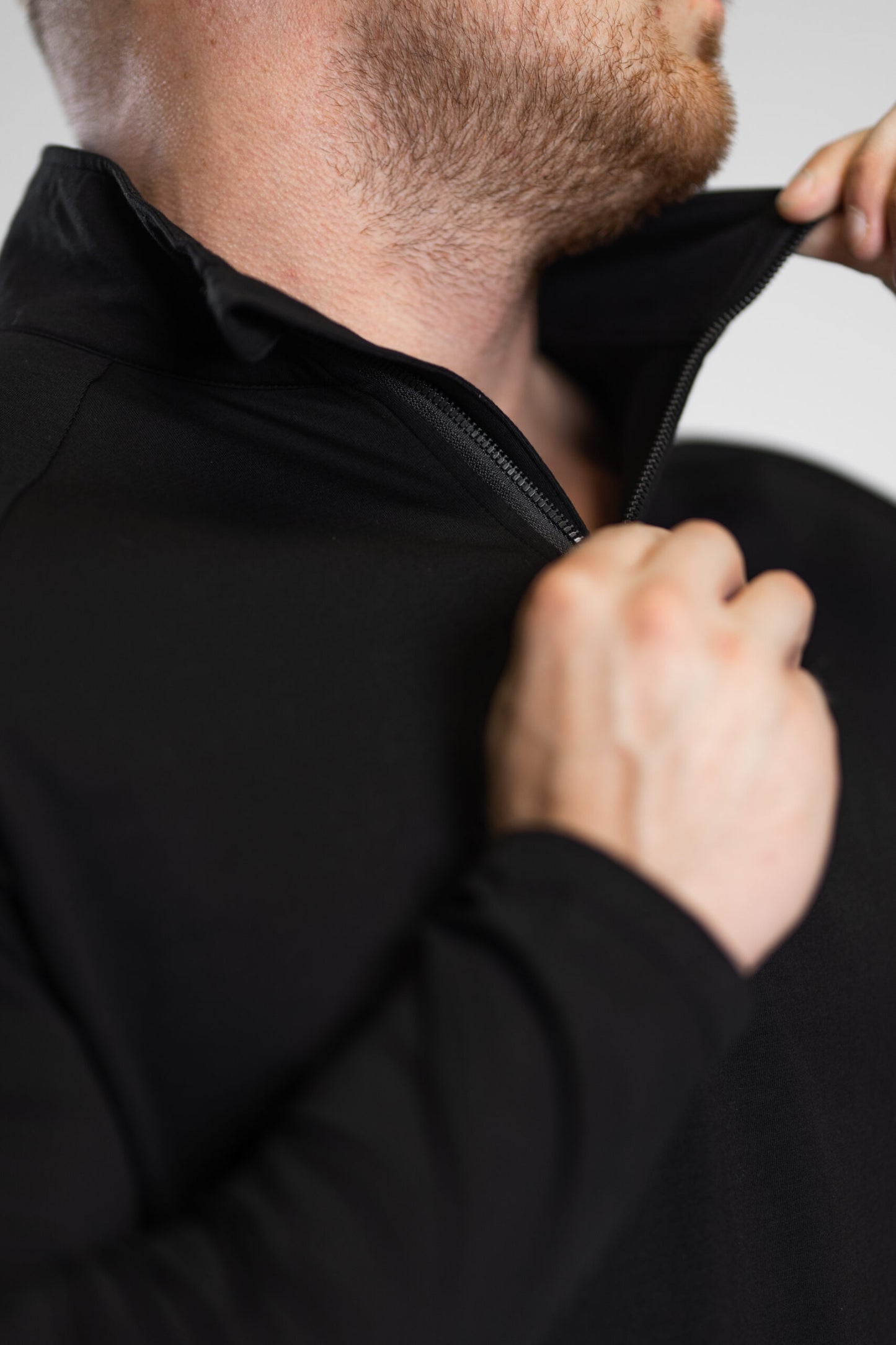Miesten Basic highneck pitkähihainen musta