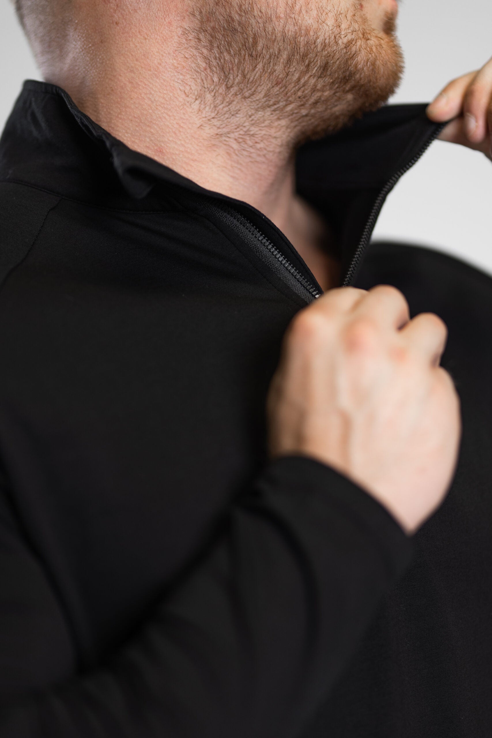 Miesten Basic highneck pitkähihainen musta