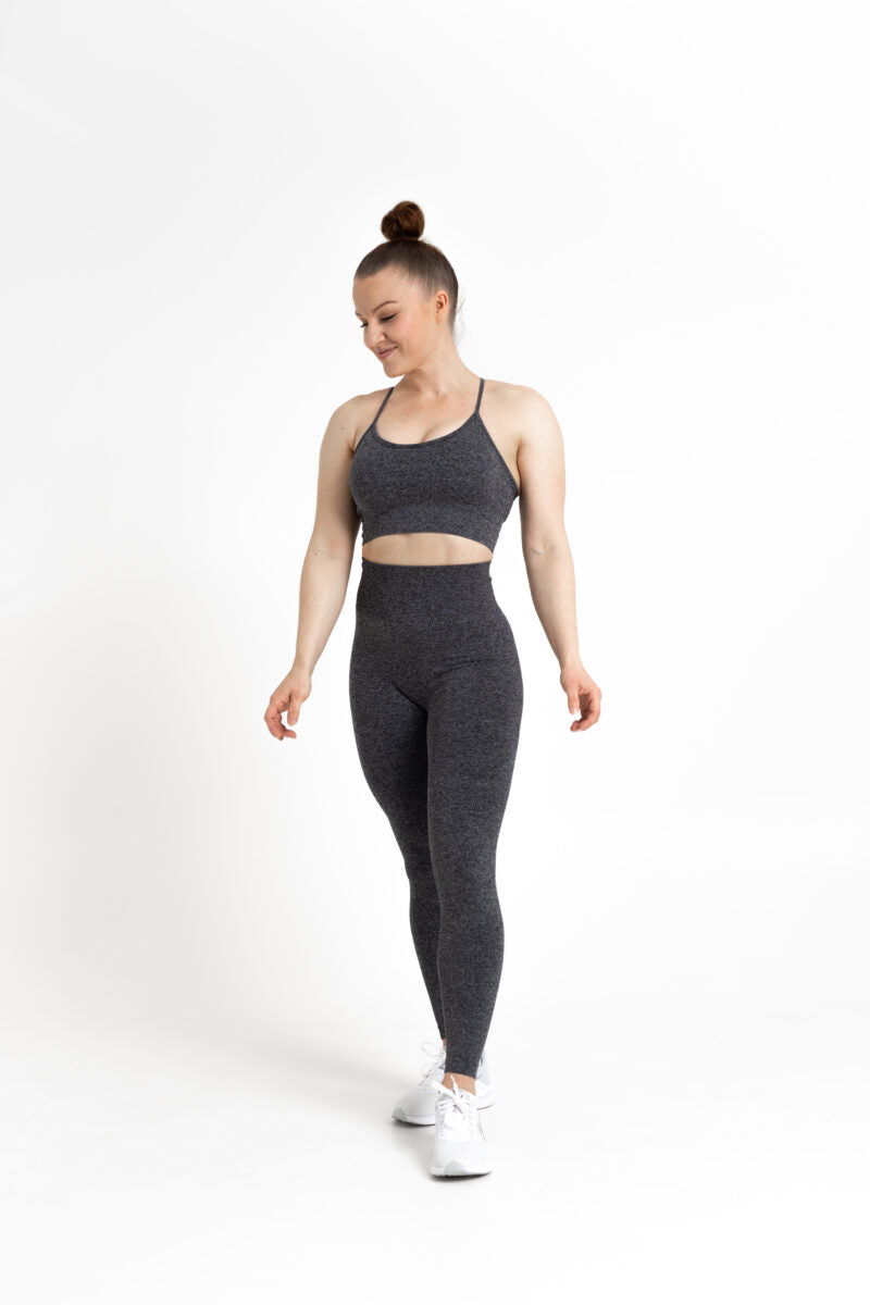Sport seamless bra tummanharmaa