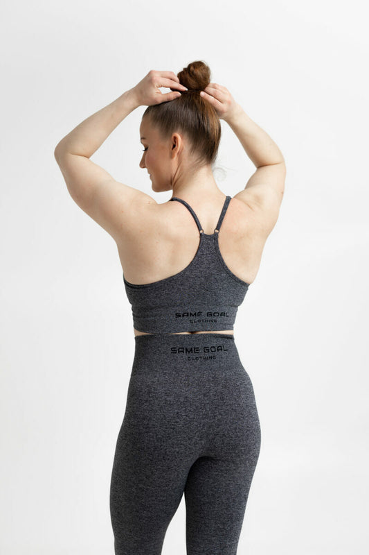 Sport seamless bra tummanharmaa
