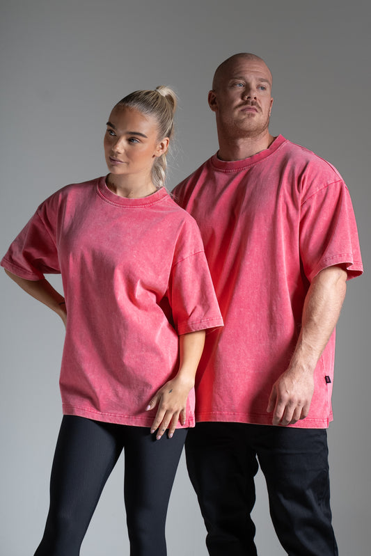 Washed t-paita fuksia