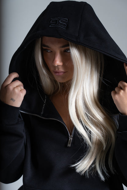 HEAVY zip huppari musta