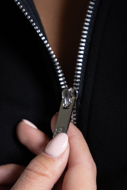 HEAVY zip high neck musta