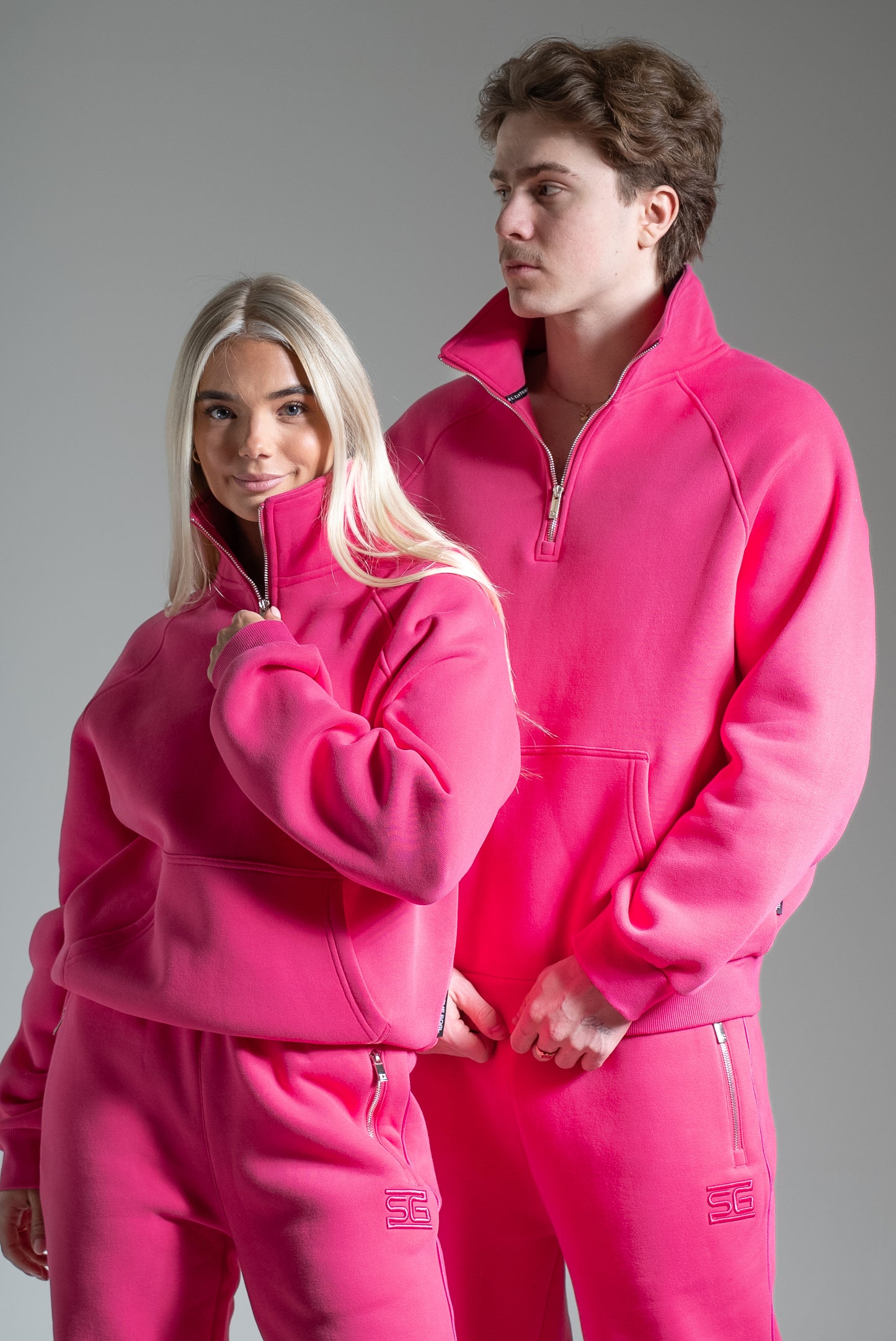 HEAVY zip high neck pinkki