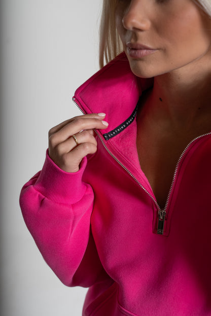 HEAVY zip high neck pinkki