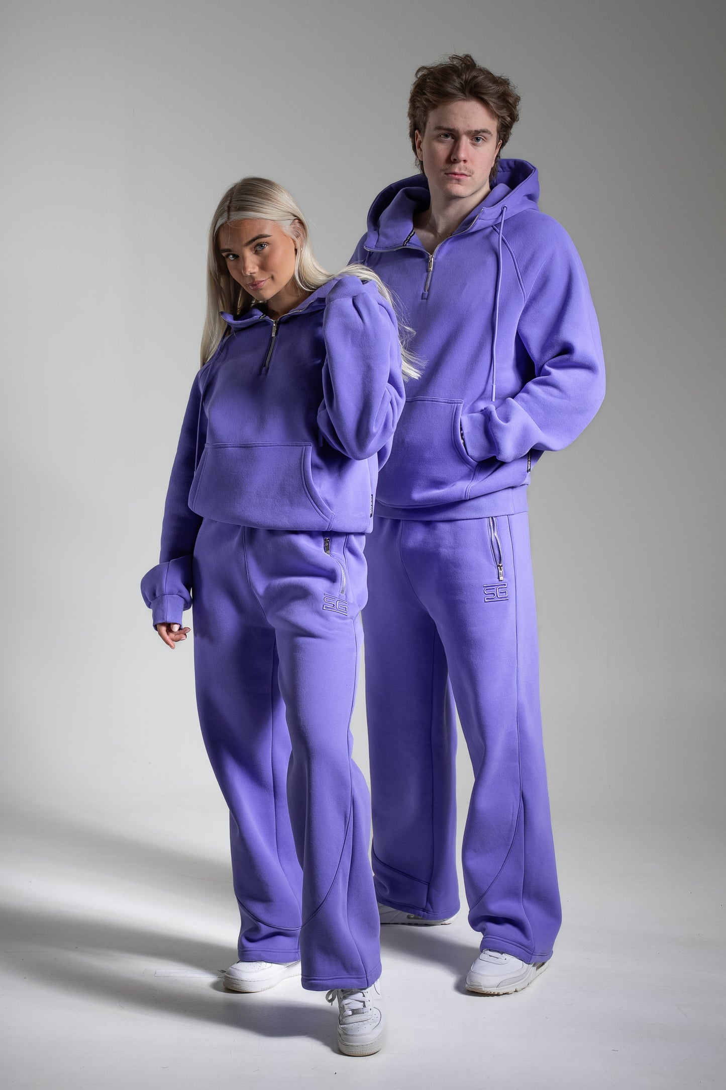 HEAVY zip housut lila