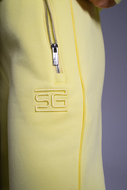 HEAVY zip housut vaalea sitruuna