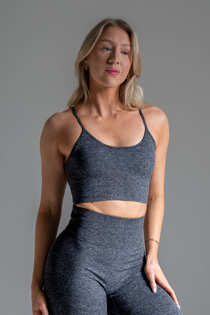 Sport seamless bra tummanharmaa