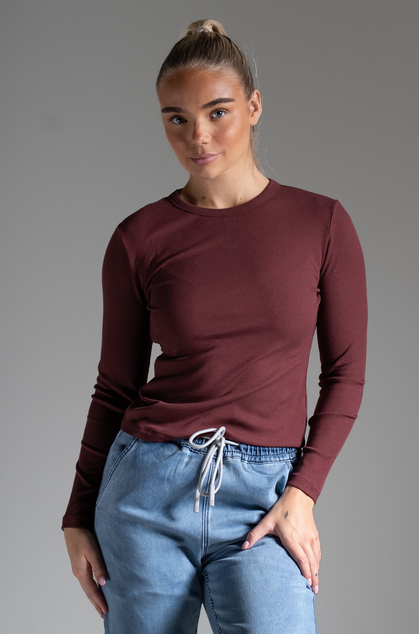 Ribbi paita viininpunainen