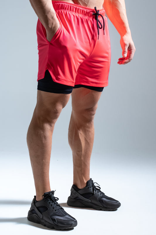 Active treenishortsit neonkoralli