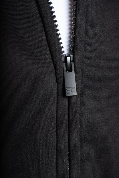 Heavy oversize vetoketjuhuppari musta