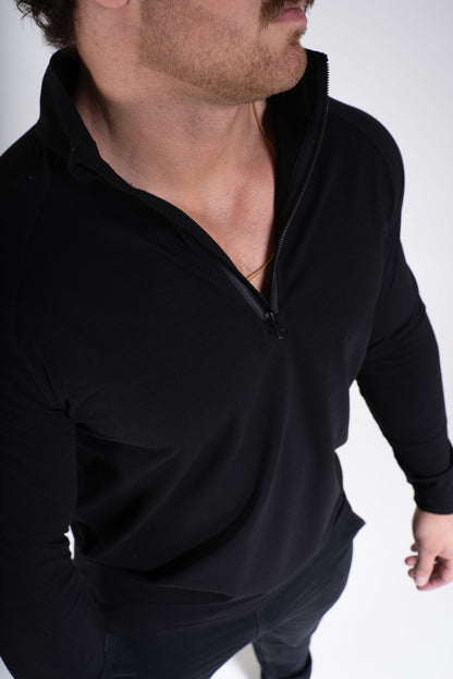 Miesten Basic highneck pitkähihainen musta