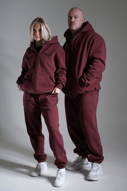 Heavy oversize vetoketjuhuppari viininpunainen