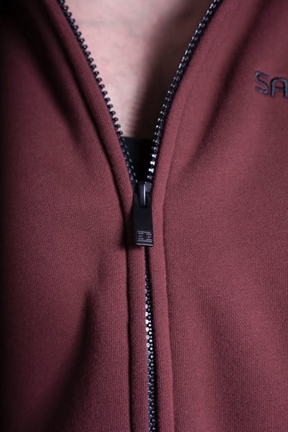 Heavy oversize vetoketjuhuppari viininpunainen