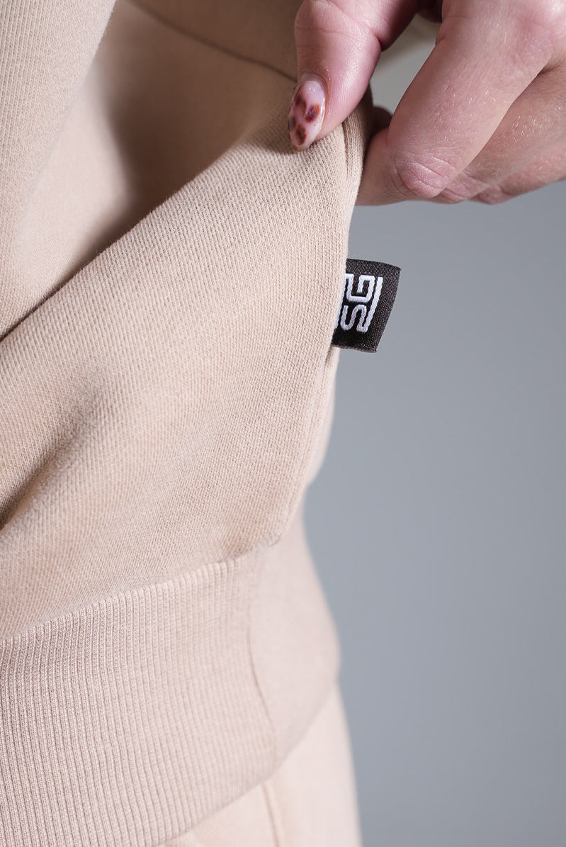 Heavy oversize college beige