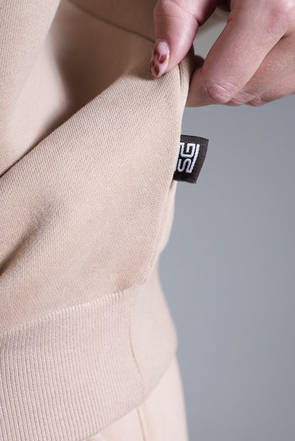 Heavy oversize college beige