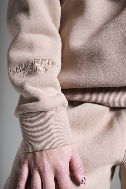 Heavy oversize college beige