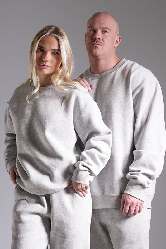 Heavy oversize college harmaa