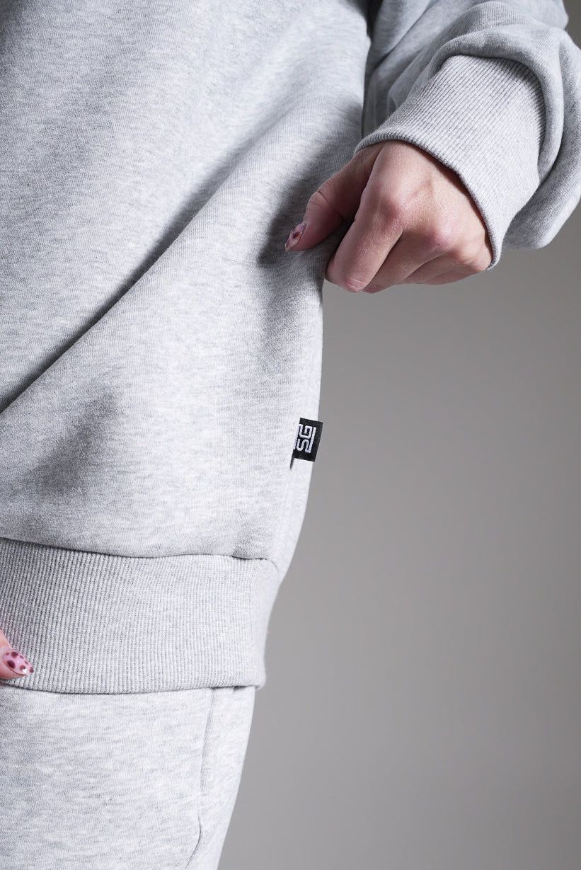 Heavy oversize college harmaa