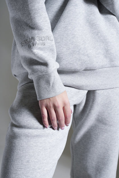 Heavy oversize college harmaa