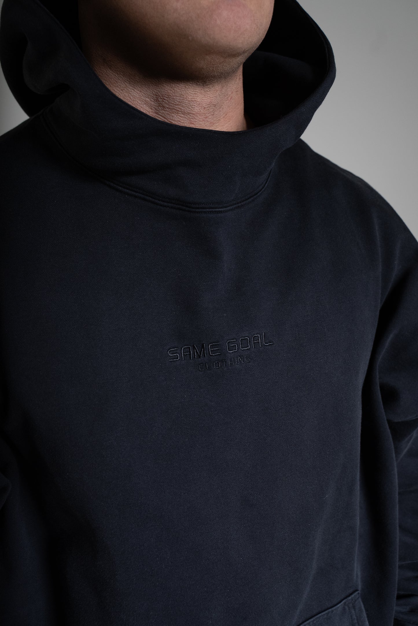 Washed oversize huppari musta