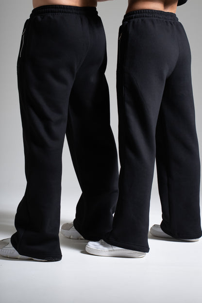 HEAVY zip housut musta