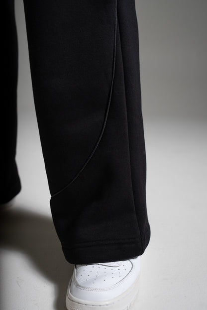 HEAVY zip housut musta