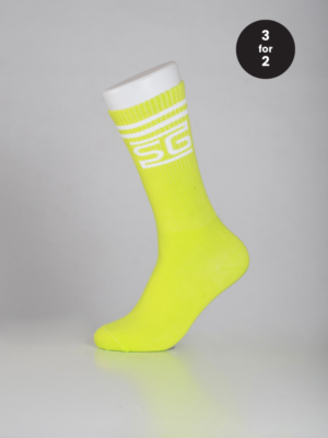Pitkät sukat neonkeltainen